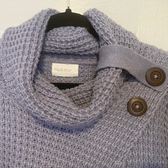 Mia & Tess Sweaters - Beautiful Blue Knit Turtleneck/Cowl neck Sweater by Mia & Tess Women's Large